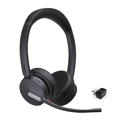 Yealink BH70 UC Wireless Bluetooth Headset with Microphone for Work, up to 35h Talking Battery Life, 3-Mic Noise Cancellation Headsets for Computer, 147g Lightweight Headphone for Open Office, USB-C Black (Usb-c) BH70 Dual (UC)