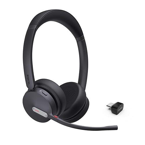 Yealink BH70 UC Wireless Bluetooth Headset with Microphone for Work, up to 35h Talking Battery Life, 3-Mic Noise Cancellation Headsets for Computer, 147g Lightweight Headphone for Open Office, USB-C Black (Usb-c) BH70 Dual (UC)