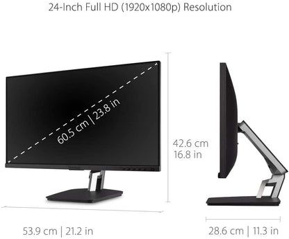 ViewSonic TD2455 24 Inch 1080p IPS 10-Point Multi Touch Screen Monitor with Advanced Dual-Hinge Ergonomics USB C HDMI and DisplayPort Out, Black 24-Inch
