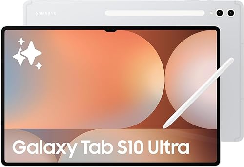 Samsung Galaxy Tab S10 Ultra (1TB+16GB RAM), Galaxy AI, 14.6" Dynamic AMOLED 2X (Vision Booster) 120Hz Display, S-Pen, IP68, Android Tablet, WiFi-7 - Silver (CAD Version & Warranty)