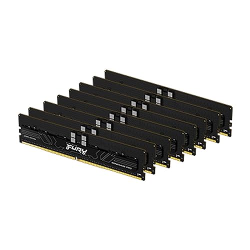 Kingston Fury Renegade Pro PnP 128GB 4800MT/s DDR5 ECC Reg CL36 DIMM Desktop Gaming Memory Kit of 8 - KF548R36RBK8-128 128gb 4800MT/s 16Gbit Kit of 8