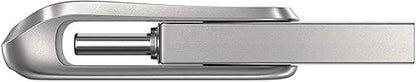 SanDisk 128GB Ultra Dual Drive Luxe USB Type-C - SDDDC4-128G-G46 128GBG Up to 150 MB/s Silver