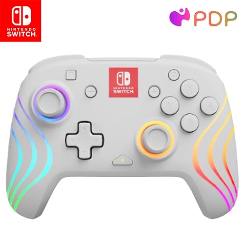 PDP Afterglow™ Wave Wireless Controller: White For Nintendo Switch, Nintendo Switch - OLED Model