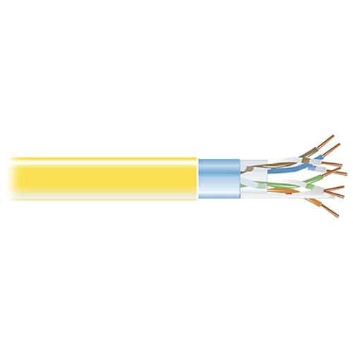 Black Box CAT5e Shielded 350-MHz Solid Bulk Cable (STP), 24 AWG, 4-Pair, PVC, Yellow, 1000-ft. (304.8-m)