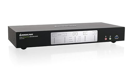 IOGEAR 4-Port 4K Dual View KVMP Switch with HDMI Connection, USB 3.0 Hub and Audio (TAA) GCS1944H