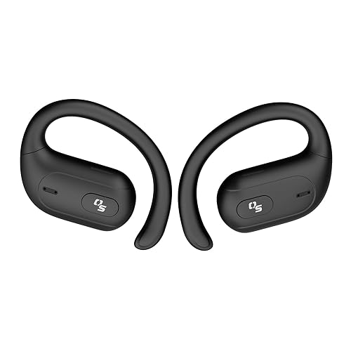OPN Sound Aria+ Bluetooth Open-Ear Headphones with Microphone, True Wireless with Charging Case, Black