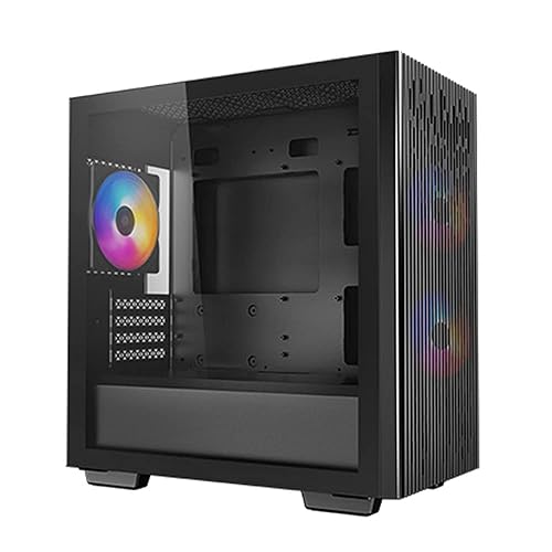 DeepCool MATREXX 40 3FS Micro ATX/Mini ITX Tower Case with Full-Size Tempered Glass Side Panel, High Airflow Cooling, Three Included Fans, and Removable Drive Cage