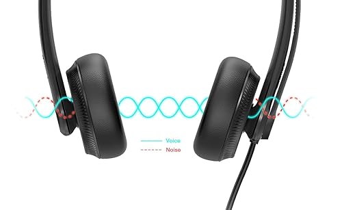 Yhs34 Duo (Binaural) Qd (Quick Disconnect) to Rj9 Headset, Boom Microphone, Nois