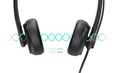 Yhs34 Duo (Binaural) Qd (Quick Disconnect) to Rj9 Headset, Boom Microphone, Nois