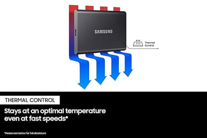 Samsung T7 Portable SSD 1TB USB 3.2 Gen 2 External Solid State Drive Up To 1050MB/s Read Speed - Blue
