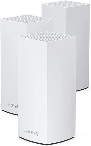 Linksys MX5500 Velop Atlas WiFi 6 Router Home WiFi Mesh System, Dual-Band, 8,100 Sq. ft Coverage, 90+ Devices, Speeds up to (AX5400) 5.4Gbps - 3 Pack WIFI 6 8100 ft | 90+ Devices | 5.4Gbps