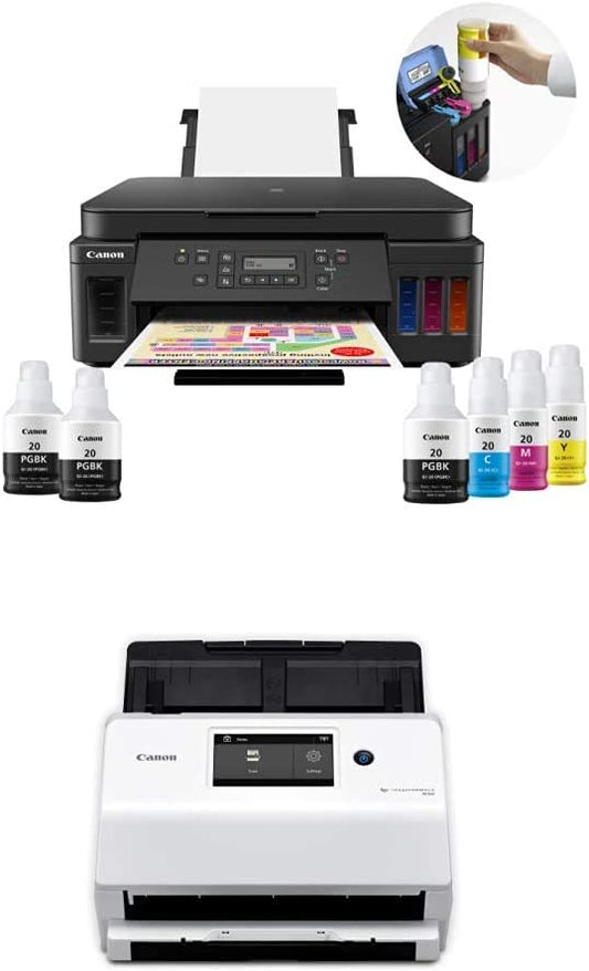 Canon MegaTank G6020 Printer + Canon imageFormula R50 Document Scanner