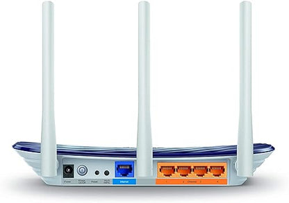 TP-Link AC750 Wireless Dual Band Router, 2.4GHz 300Mbps + 5GHz 433Mbps, 3 External Antennas (Archer C20) Black