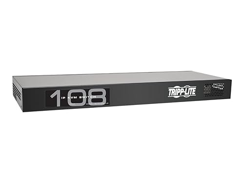 Tripp Lite 8-Port Compact 1 Plus 1 User Rackmount Cat5 IP KVM Switch (B072-008-1-IP) Black 8-Port 1 Local + 1 Remote User