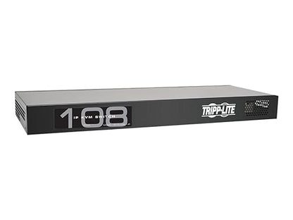 Tripp Lite 8-Port Compact 1 Plus 1 User Rackmount Cat5 IP KVM Switch (B072-008-1-IP) Black 8-Port 1 Local + 1 Remote User