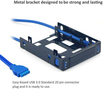 Nexstar USB 3.0 Front Panel for 3.5" Drive Bay with Dual 2.5" SSD/HDD Bracket (HDA-302H)