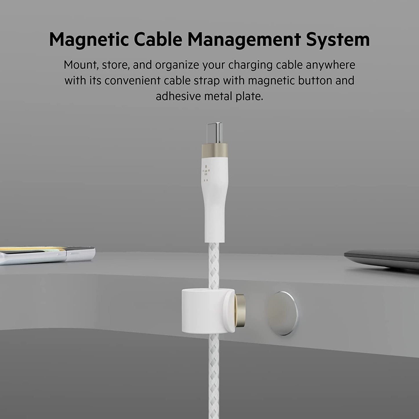 Belkin USB-PD GaN Charger 68W, White &amp; BoostCharge Pro Flex Braided USB Type C to C Cable (2M/6.6FT), USB-IF Certified Power Delivery PD Fast Charging Cable White Standalone Charger + Cable White
