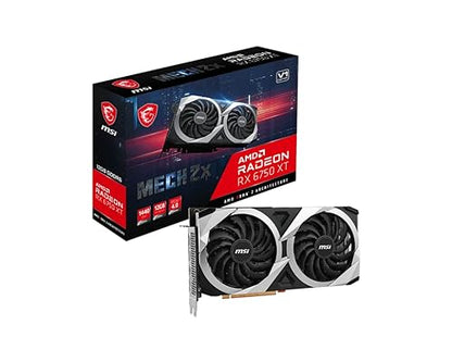 MSI Gaming Radeon RX 6750 XT 192-bit 12GB GDDR6 Boost Clock 2600MHz Dual Torx 3.0 Fans DP/HDMI FreeSync DirectX 12 VR Ready OC Graphics Card (RX 6750 XT MECH 2X 12G V1)