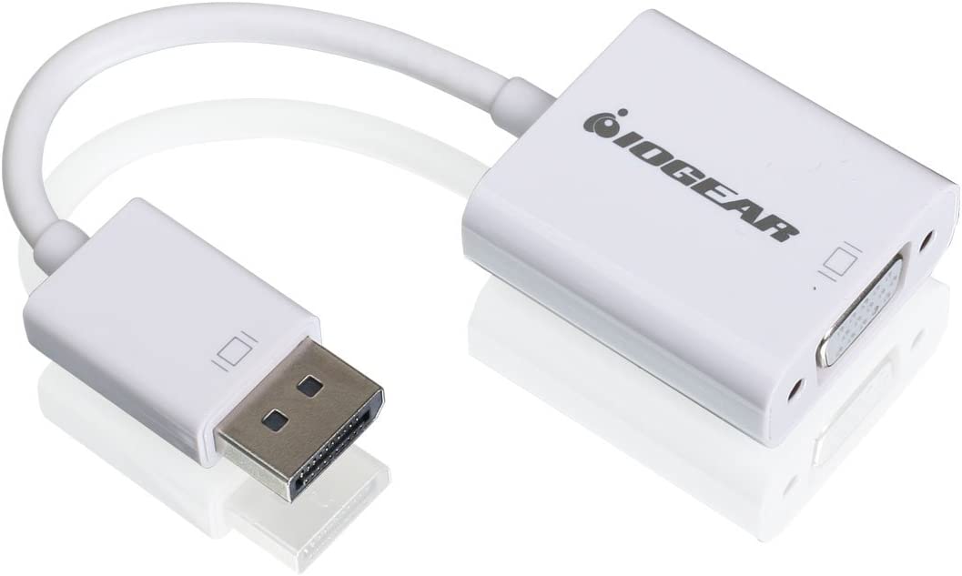 IOGEAR DisplayPort (M) to VGA (F) Adapter - DisplayPort 1.1a for both 1.62 &amp; 2.7 Gbps - Full HD 1080p - GDPVGAW6 DisplayPort to VGA Adapter Cable
