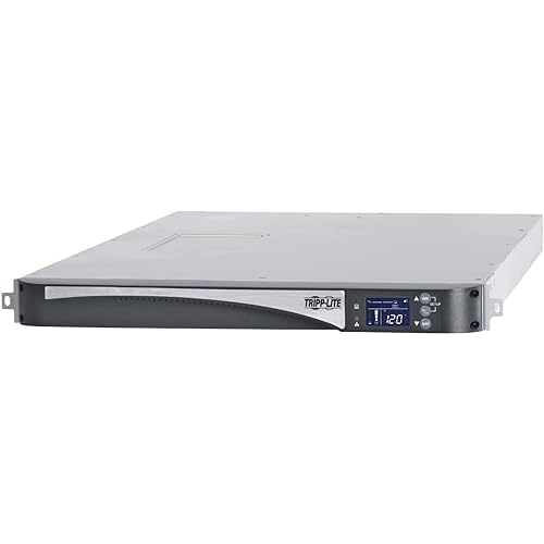 TRIPP LITE Double-Conversion Smart Online UPS, 120V 2000VA 1600W, 5 NEMA 5-15R Outlets, Network Card Slot, LCD Status Screen, Expandable Battery, USB, DB9, 1U Rack Mount (SU2000LCD1U), Black