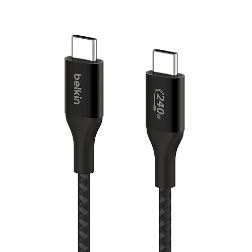 Belkin BoostCharge USB-C to USB-C Power Cable (2M, 6.6ft), Fast Charging Cable with 240W Power Delivery, USB-IF Certified, Compatible with MacBook Pro, Chromebook, Samsung Galaxy, iPad, & More - Black 2M Black