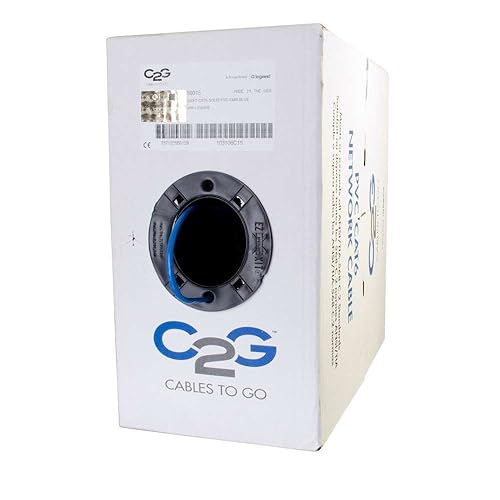 C2G 56017 Cat6 Bulk Unshielded Ethernet Network Cable with Solid Conductors,1000 Feet, Blue
