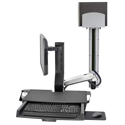 SV Combo System with Worksurface and Pan, Medium CPU Holder, Polished Aluminum 45-595-026