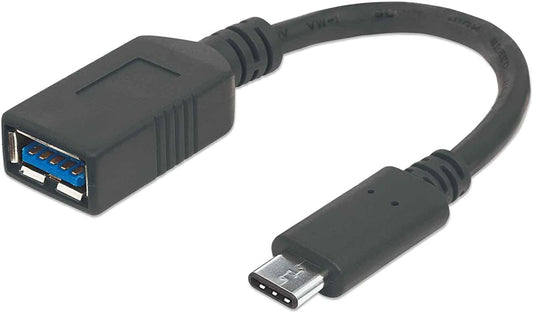 Manhattan Products USB-If Certified SuperSpeed Type-C Device Cable, USB 3.1, Gen 1, 5 Gbps, Type-C Male to Type-A Female, 15 cm (6 in.), Black Black 15 cm, 5 Gbps (Polybag) USB-C to USB-A Cable