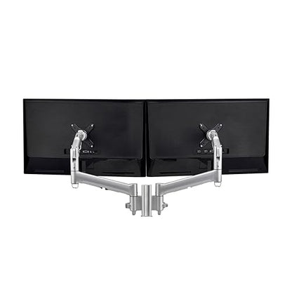 Atdec Mounting Arm for Monitor, Flat Panel Display, Curved Screen Display - Silver - Landscape/Portrait - Height Adjustable - 2 Display(s) Supported - 27" Screen Support - 19.84 lb Load Capacity - 75 x 75, 100 x 100 - VESA Mount Compatible - Aluminum