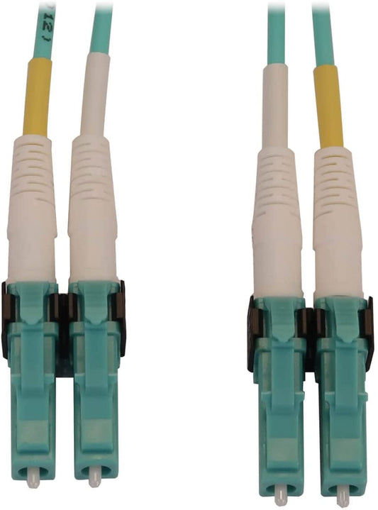 Tripp Lite Switchable Fiber Cable, 400G Duplex Multimode 50/125 OM4 (LC Duplex-PC/LC Duplex-PC), Round LSZH Jacket Aqua, 10 Meters / 32.8 Feet, Lifetime Limited Manufacturer's Warranty (N820X-10M-OM4) 32.8 ft / 10M