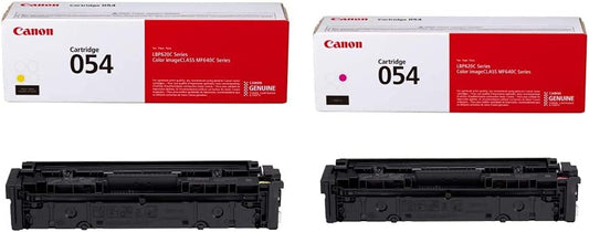 Canon Genuine Toner, Cartridge 054 Yellow (3021C001) 1 Pack &amp; Canon Genuine Toner, Cartridge 054 Magenta (3022C001) 1 Pack, for Canon Color imageCLASS MF641Cdw, MF642Cdw, Laser Printers Yellow Toner + Cartridge Magenta