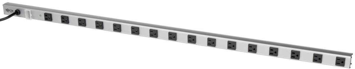 Tripp Lite 16 Outlet Surge Protector Power Strip, 15ft Long Cord, Metal, SS7415-15, Silver 16 Outlet Power Strip