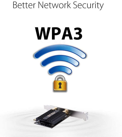 Asus AX3000 (Pce-AX58BT) Next-Gen WiFi 6 Dual Band PCIe Wireless Adapter with Bluetooth 5.0 - Ofdma, 2x2 MU-Mimo and Wpa3 Security,Black