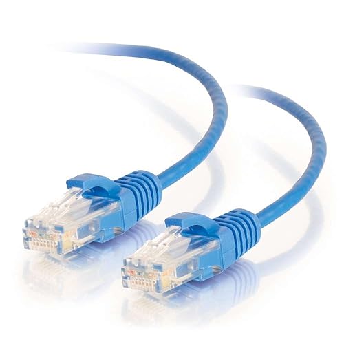 C2G 1071 C2G 6in Cat6 Snagless Unshielded (UTP) Slim Ethernet Network Patch Cable - Blue,0.5ft 0.5ft Blue