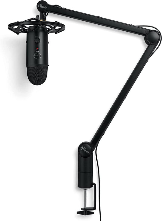 Logitech Blue Yeticaster Pro Broadcast Bundle with Yeti USB Microphone for Gaming, Recording, Streaming, Podcasting, Radius III Shockmount, Compass Mic Boom Arm, Blue VO!CE - Blackout