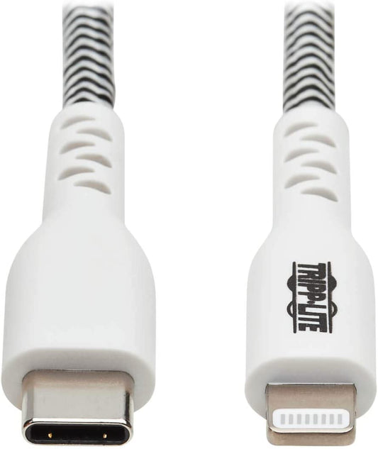 Tripp Lite Apple MFI Certified Cable, Lightning to USB-C Sync Charge Cord, Heavy-Duty Aramid Fiber, 6 ft. (M102-006-HD)