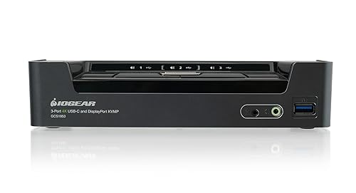 IOGEAR 3-Port 4K USB-C and DisplayPort KVMP Switch with Power Delivery - GCS1953