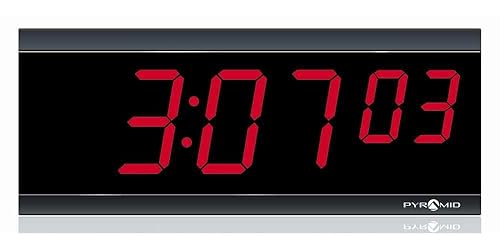 Pyramid SED2R6LDRB Digital Red LED Power Over Ehternet Clock Time Trax Synchronization Software Required, 2.5-Inch