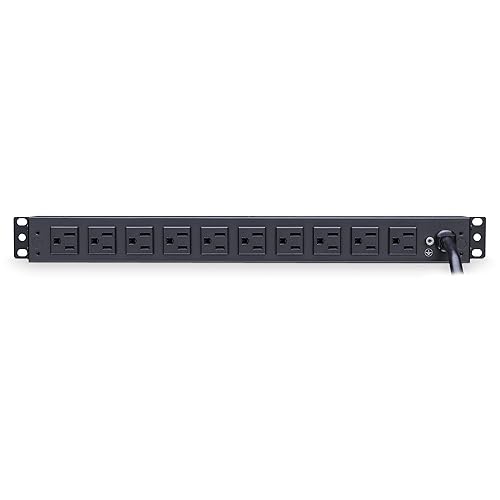 CyberPower PDU15B10R Basic PDU, 100-125V, 15A (Derated to 12A), 10 Outlets, 1U Rackmount