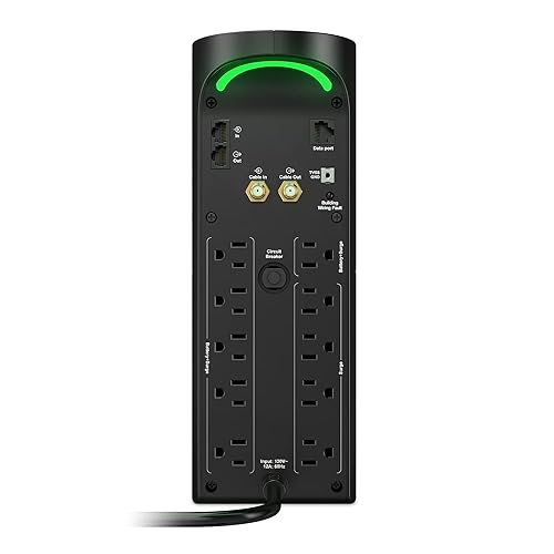 APC UPS for Gaming, 1500VA Sinewave UPS Battery Backup with AVR, BGM1500B-CA, (3) USB Charger Ports, Back-UPS Pro Uninterruptible Power Supply, Midnight