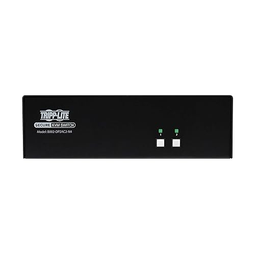 Tripp Lite Secure KVM Switch 2-Port Dual-Head DisplayPort, US Government NIAP-Certified PP4.0 Security, Common Access Card (CAC) Port, 4K @ 30Hz Video, TAA Compliant, 3-Year Warranty (B002-DP2AC2-N4) DisplayPort 2-Port CAC Port