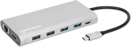 Manhattan USB-C PD 12-in-1 Docking Station with MST for Three HDMI Monitors