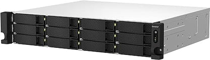 QNAP TS-1264U-RP-8G-US 12 Bay High-Speed Rackmount NAS Intel® Celeron® N5105/N5095 4-Core CPU, 8GB DDR4 Memory and 2.5GbE (2.5G/1G/100M) Network Connectivity (Diskless)