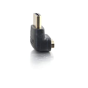 C2g/ cables to go C2G HDMI Adapter, HDMI Male to HDMI Female Right Angle Adapter, Fits in Tight Spaces, for Wall Mounted TVs, 90 Degrees, Cables to Go 40999 Right Angle HDMI Adapter