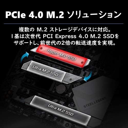 ASRock Z590 Steel Legend Compatible with Intel 10th and 11th Generation CPU (LGA1200) Z590 with Chipset