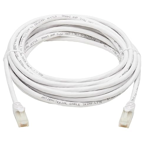 Tripp Lite Safe-IT Cat6a Ethernet Cable Antibacterial Snagless 10G MM 25ft (N261AB-025-WH)