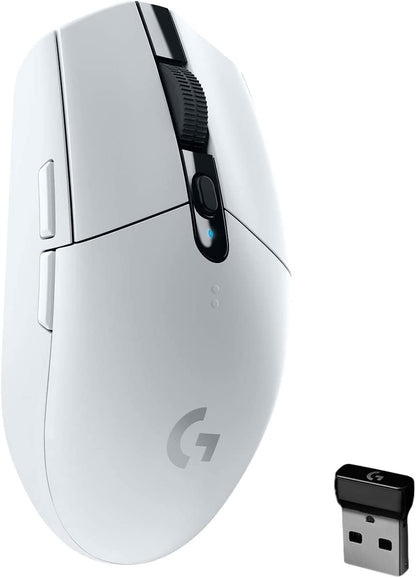 Logitech G305 LIGHTSPEED Wireless Gaming Mouse, Hero 12K Sensor, 12,000 DPI, Lightweight, 6 Programmable Buttons, 250h Battery Life, On-Board Memory, PC/Mac - White White Mouse