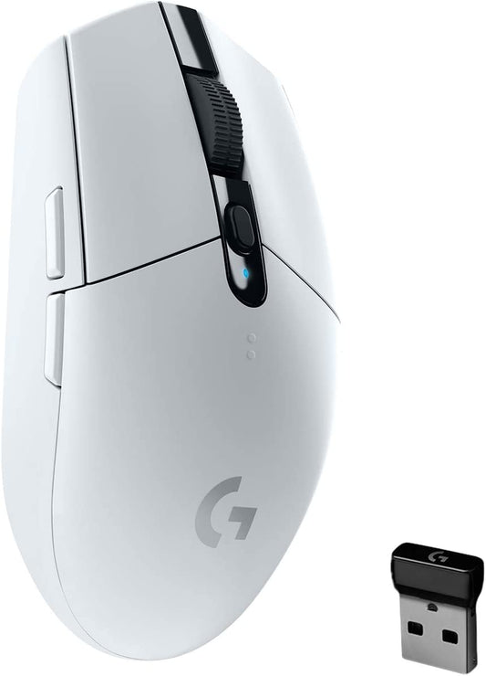 Logitech G305 LIGHTSPEED Wireless Gaming Mouse, Hero 12K Sensor, 12,000 DPI, Lightweight, 6 Programmable Buttons, 250h Battery Life, On-Board Memory, PC/Mac - White White Mouse