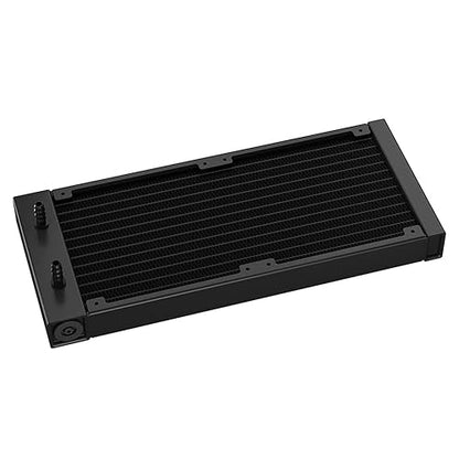 DeepCool LS520 SE Liquid Cooler 240mm 4th Gen Dual-Chamber Pump 3100RPM 280w TDP AIO Cooler Anti-Leak Tech with ARGB Fans CPU Water Cooler Narrow Frame Infinity Mirror Block for AMD AM4,Black 240mm Black