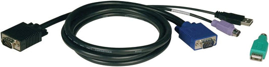 Tripp Lite USB/PS2 Combo Cable Kit (2-in-1) KVM Kit NetController for B040-Series &amp; B042-Series KVM Switches, 6 Foot / 1.83M, (P780-006)